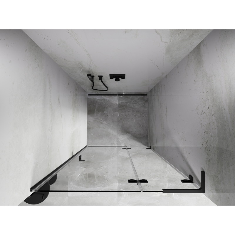 Mexen Lunar L porte de douche pivotante droite 90 cm, transparent, gun metal - 834L-090-000-95-00-P