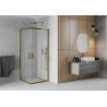 Mexen Rio cabine de douche carrée 80 x 80 cm, givrée, or - 860-080-080-50-30