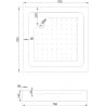 Mexen Rio cabine de douche carrée 70 x 70 cm, bandes blanches, or + receveur Rio, blanc - 860-070-070-50-20-4510
