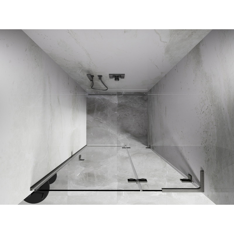 Mexen Lunar L porte de douche pivotante droite 75 cm, transparent, nickel brossé - 834L-075-000-97-00-P