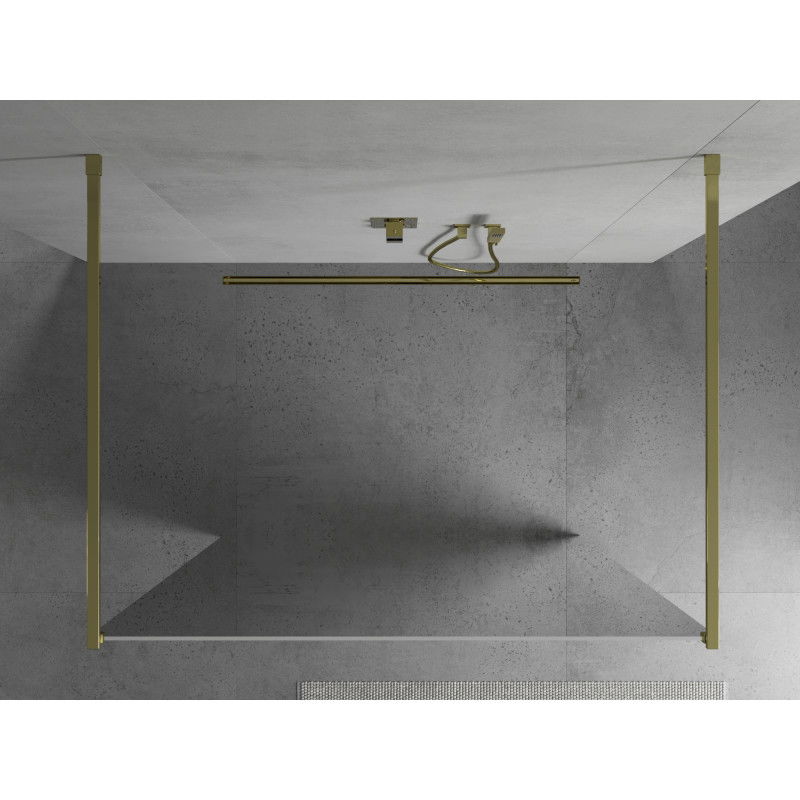 Mexen Kioto paroi de douche autoportante 120 x 200 cm, miroir 8 mm, or - 800-120-002-50-50