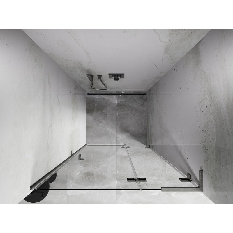 Mexen Lunar L porte de douche pivotante droite 100 cm, transparent, nickel brossé - 834L-100-000-97-00-P