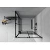 Mexen Rio cabine de douche carrée 80 x 80 cm, bandes noires, noir - 860-080-080-70-20
