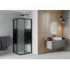 Mexen Rio cabine de douche carrée 90 x 90 cm, bandes noires, noire - 860-090-090-70-20