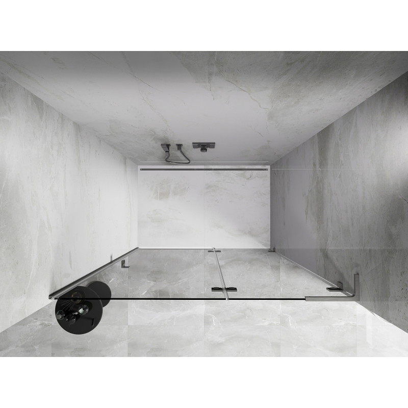 Mexen Lunar L porte de douche pivotante droite 140 cm, transparent, nickel brossé - 834L-140-000-97-00-P