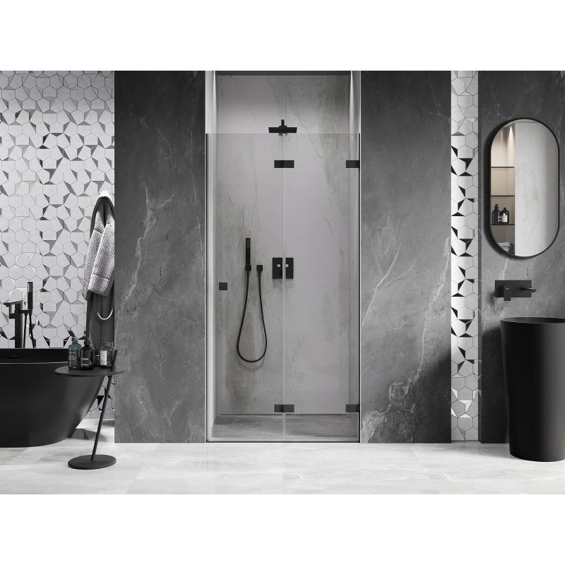Mexen Lunar-F porte de douche pliantes droites 75 cm, transparentes, noires - 836-075-000-70-00-P