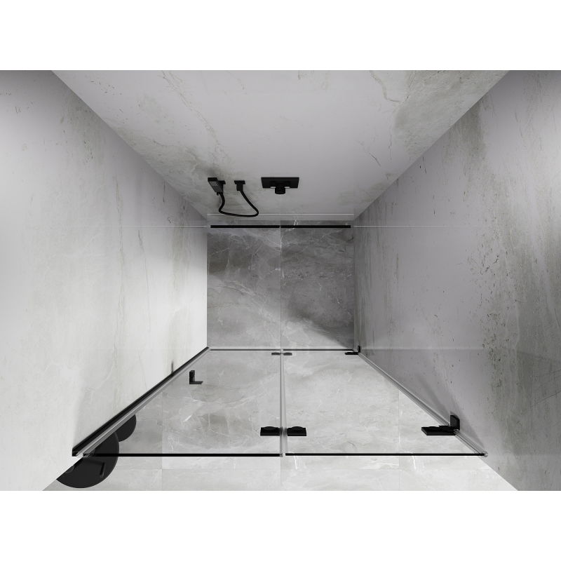 Mexen Lunar-F porte de douche pliantes droites 75 cm, transparentes, noires - 836-075-000-70-00-P