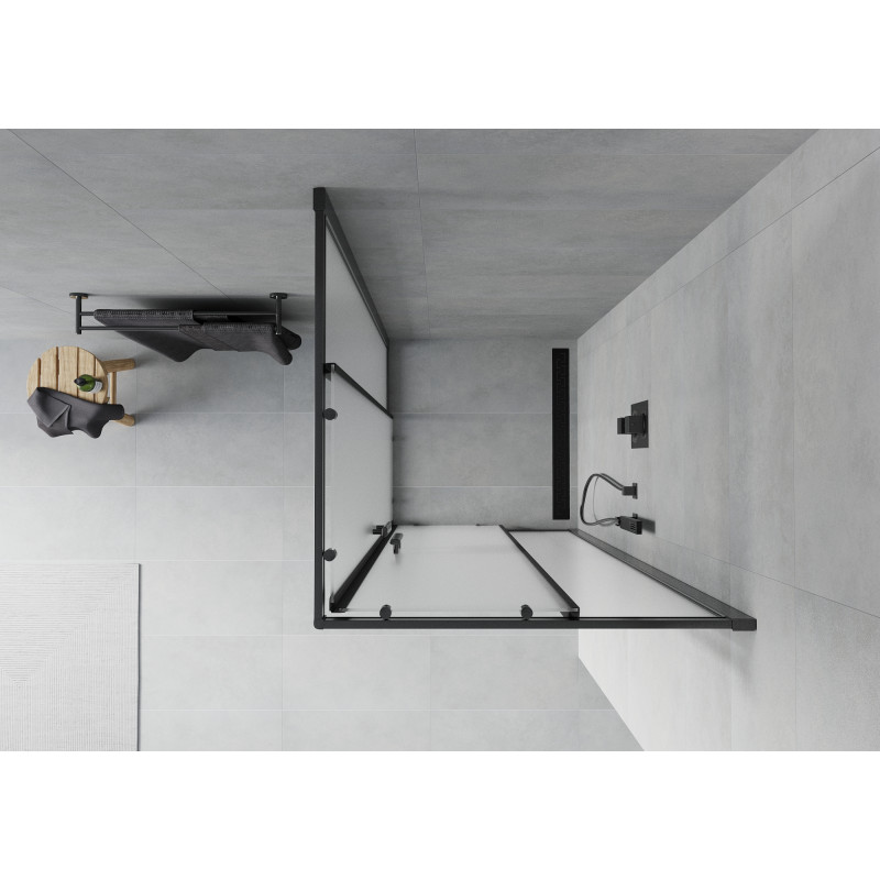 Mexen Rio cabine de douche carrée 90 x 90 cm, givrée, noire - 860-090-090-70-30