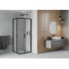 Mexen Rio cabine de douche carrée 90 x 90 cm, dépoli, noire - 860-090-090-70-30