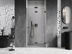 Mexen Lunar-F porte de douche pliantes droite 90 cm, transparentes, noires - 836-090-000-70-00-P