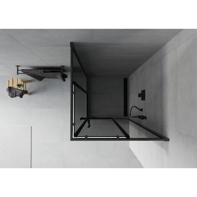 Mexen Rio cabine de douche carrée 70 x 70 cm, graphite, noire - 860-070-070-70-40