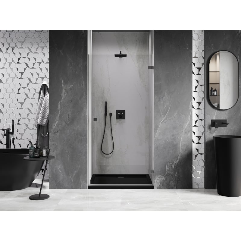 Mexen Lunar-B porte de douche pivotante droite 70 cm, transparent, gun metal - 832-070-000-95-00-P
