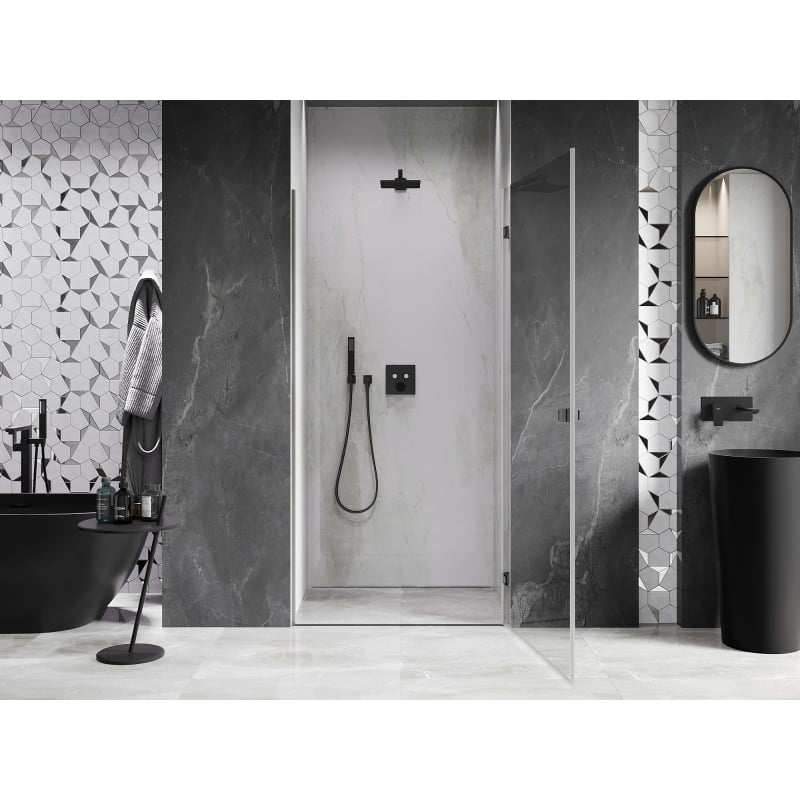 Mexen Lunar-B porte de douche pivotante droite 70 cm, transparent, gun metal - 832-070-000-95-00-P