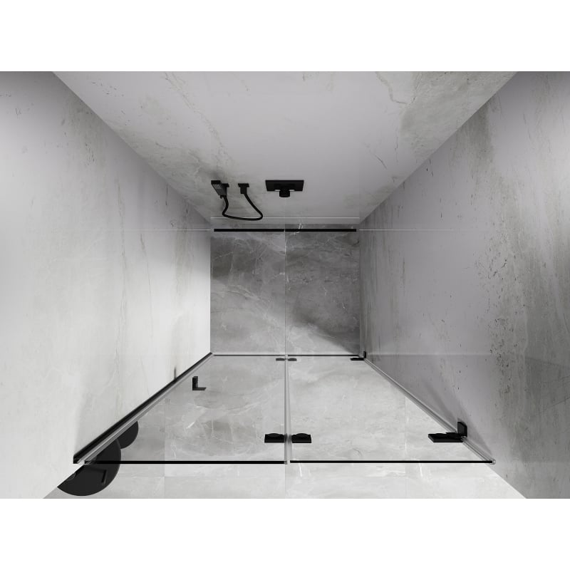 Mexen Lunar-F porte de douche pliantes à droite 100 cm, transparentes, noires - 836-100-000-70-00-P