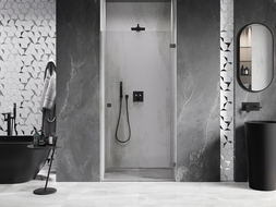 Mexen Lunar-B porte de douche pivotante droite 100 cm, transparent, gun metal - 832-100-000-95-00-P