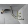 Mexen Rio cabine de douche semi-circulaire 80 x 80 cm, transparent, or - 863-080-080-50-00