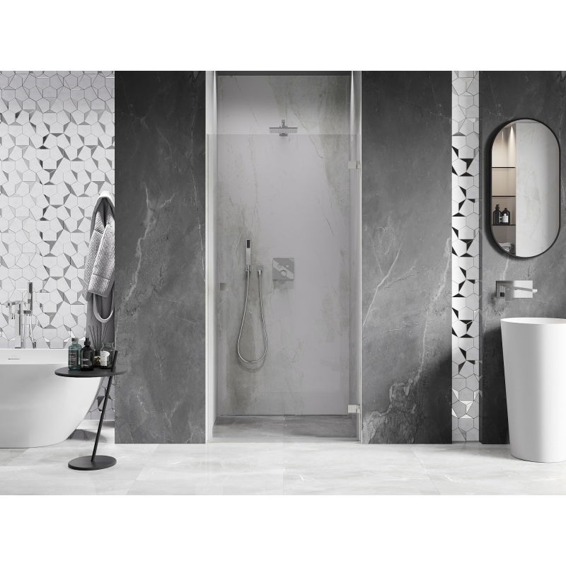 Mexen Lunar-B porte de douche pivotantes droite 90 cm, transparent, nickel brossé - 832-090-000-97-00-P