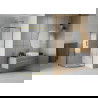 Cabine de douche Mexen Rio demi-ronde 70 x 70 cm, rayures, or - 863-070-070-50-20