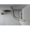 Mexen Rio cabine de douche semi-circulaire 70 x 70 cm, bandes blanches, doré - 863-070-070-50-20
