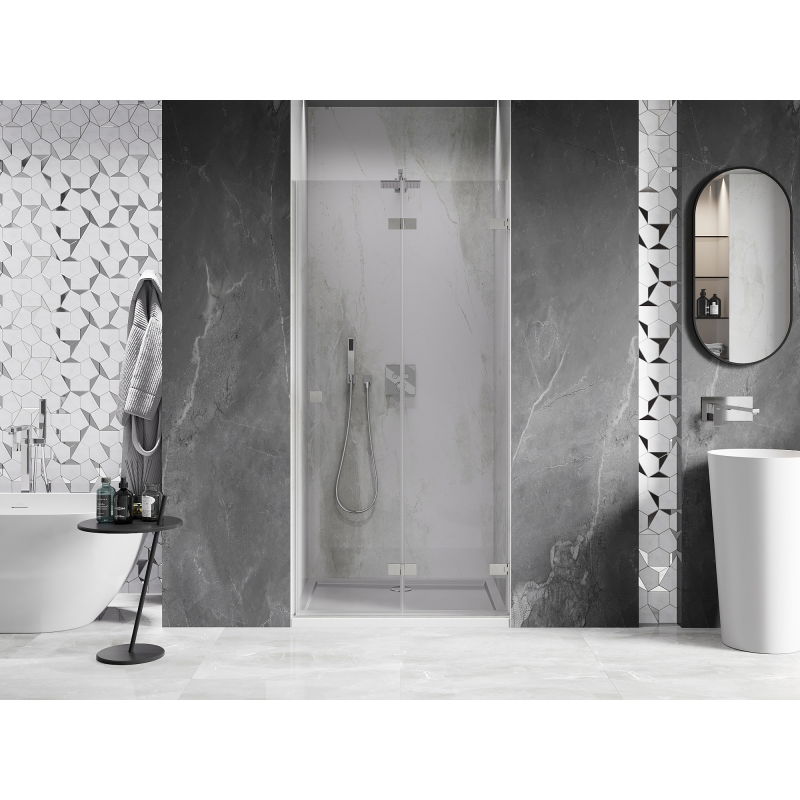 Mexen Lunar-F porte de douche pliante droite 60 cm, transparent, nickel brossé - 836-060-000-97-00-P