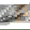 Mexen Rio cabine de douche semi-circulaire 90 x 90 cm, bandes blanches, or - 863-090-090-50-20