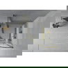 Mexen Rio cabine de douche semi-circulaire 90 x 90 cm, bandes blanches, or - 863-090-090-50-20