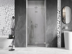 Mexen Lunar-F porte de douche pliante droite 90 cm, transparent, nickel brossé - 836-090-000-97-00-P