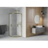 Mexen Rio cabine de douche semi-circulaire 80 x 80 cm, givre, or - 863-080-080-50-30