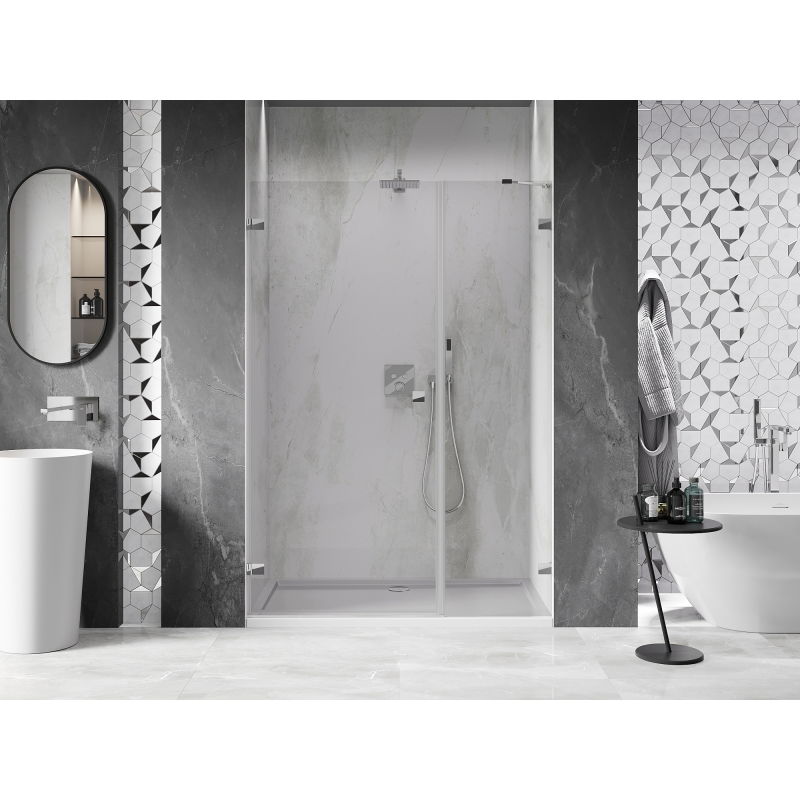 Mexen Lunar-B porte de douche pivotante à gauche 130 cm, transparent, chrome - 832S-130-050-01-00-L