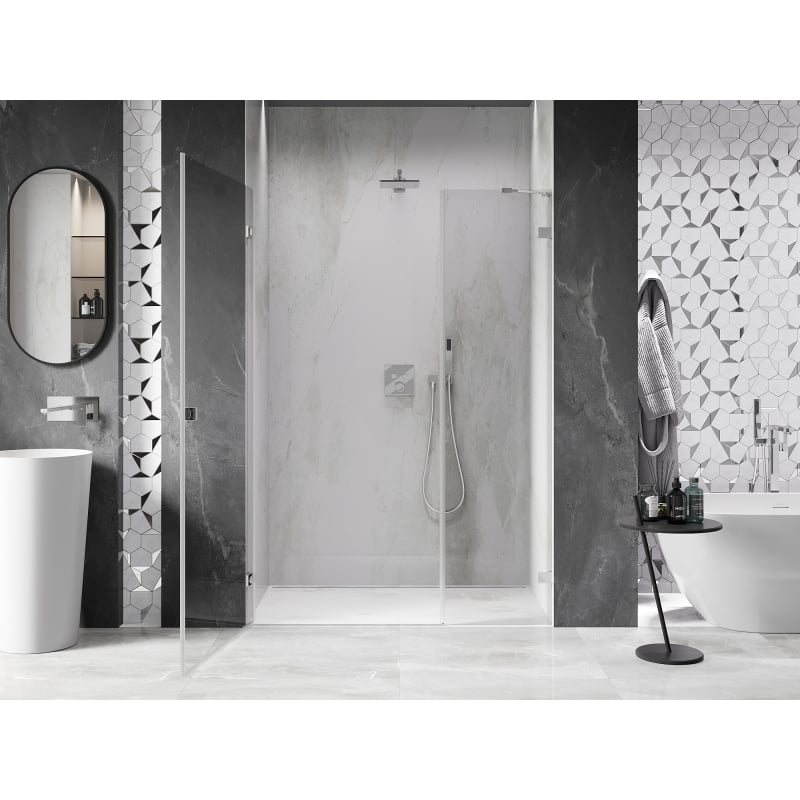 Mexen Lunar-B porte de douche pivotante gauche 135 cm, transparent, chrome - 832S-135-050-01-00-L