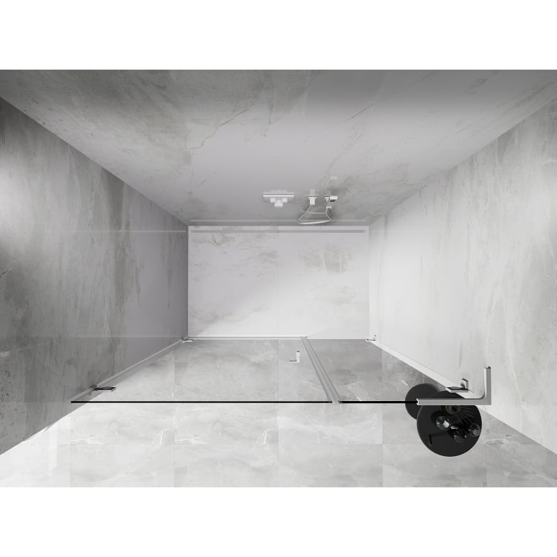 Mexen Lunar-B L porte de douche pivotante gauche 120 cm, transparent, blanc - 832SL-120-050-20-00-L