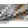 Mexen Rio cabine de douche semi-circulaire 80 x 80 cm, rayures, noire - 863-080-080-70-20