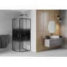 Mexen Rio cabine de douche semi-circulaire 90 x 90 cm, bandes noires, noir - 863-090-090-70-20