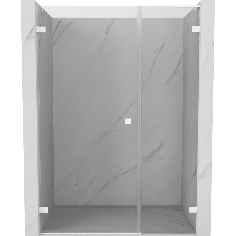 Mexen Lunar-B L porte de douche battante gauche 140 cm, transparent, blanc - 832SL-140-050-20-00-L