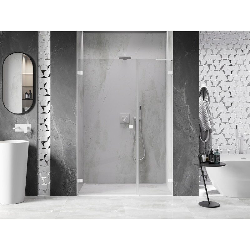 Mexen Lunar-B L porte de douche pivotante gauche 150 cm, transparent, blanc - 832SL-150-050-20-00-L