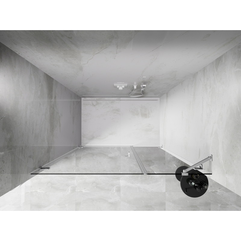 Mexen Lunar-B porte de douche pivotante gauche 120 cm, transparent, blanc - 832S-120-050-20-00-L
