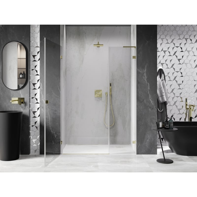 Mexen Lunar-B L porte de douche pivotante gauche 150 cm, transparent, doré - 832SL-150-050-50-00-L