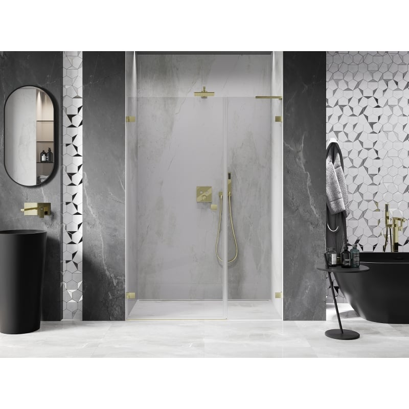 Mexen Lunar-B L porte de douche pivotante gauche 110 cm, transparent, or brossé - 832SL-110-050-55-00-L
