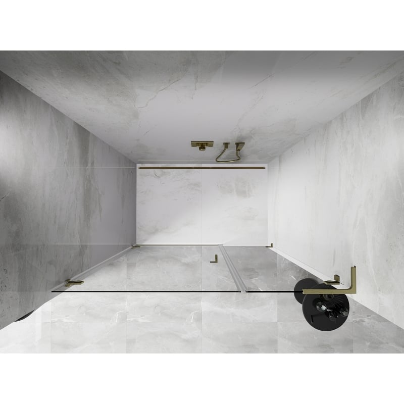 Mexen Lunar-B L porte de douche pivotante gauche 110 cm, transparent, or brossé - 832SL-110-050-55-00-L