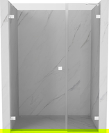 Mexen Lunar-B porte de douche pivotante gauche 125 cm, transparent, blanc - 832S-125-050-20-00-L