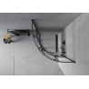 Mexen Rio cabine de douche semi-circulaire 90 x 90 cm, bandes noires, noir - 863-090-090-70-20