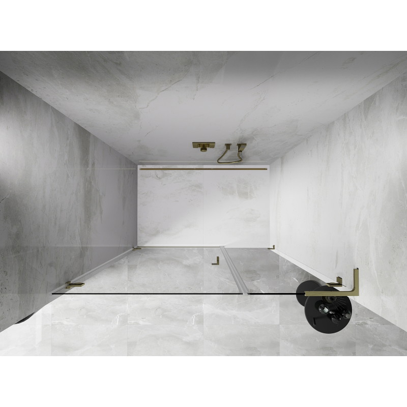 Mexen Lunar-B L porte de douche pivotante gauche 115 cm, transparent, or brossé - 832SL-115-050-55-00-L