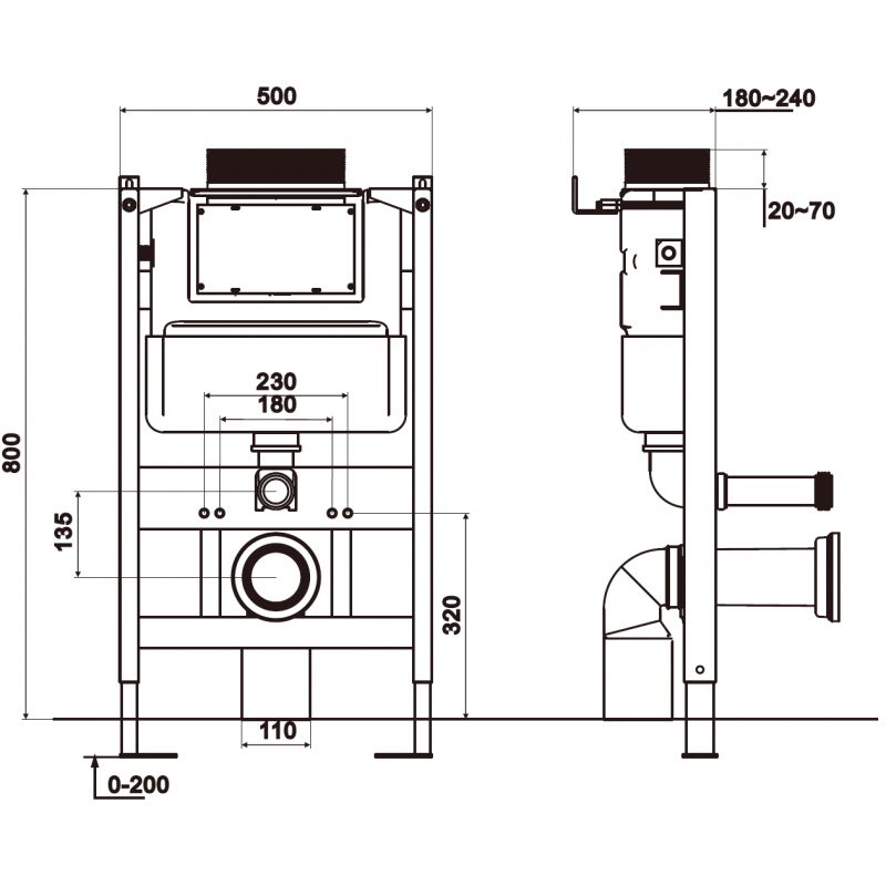 Mexen Tex Air XS-U cadre de WC encastré pneumatique - 61850A