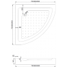 Cabine de douche Mexen Rio en demi-cercle 70 x 70 cm, rayures, dorée + bac Rio, blanc - 863-070-070-50-20-4710