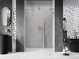 Mexen Lunar-B L porte de douche battante gauche 145 cm, transparent, or brossé - 832SL-145-050-55-00-L