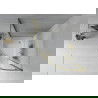 Cabine de douche Mexen Rio en demi-cercle 70 x 70 cm, rayures, dorée + bac Rio, blanc - 863-070-070-50-20-4710