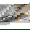 Cabine de douche Mexen Rio en demi-cercle 70 x 70 cm, rayures, dorée + bac Rio, blanc - 863-070-070-50-20-4710