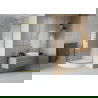 Cabine de douche Mexen Rio en demi-cercle 70 x 70 cm, rayures, dorée + bac Rio, blanc - 863-070-070-50-20-4710