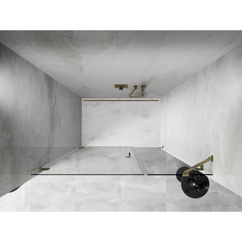 Mexen Lunar-B porte de douche pivotante gauche 120 cm, transparent, doré - 832S-120-050-50-00-L