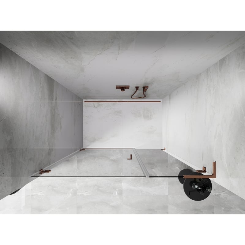 Mexen Lunar-B L porte de douche pivotante gauche 125 cm, transparent, or rose - 832SL-125-050-60-00-L